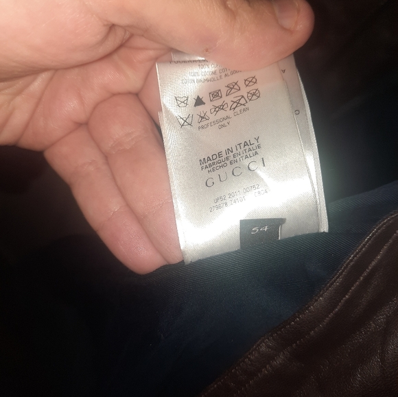 Authentic Brown and Black leather Gucci bomber jacket - Picture 7 of 11